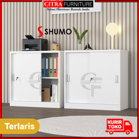 Gambar SHUMO Super White Lemari Arsip Besi Kantor 2 Pintu Sliding Plat Pendek | Filling Kabinet File Half - WHITE, DIRAKIT dari Citra furniture Kota Administrasi Jakarta Pusat 3 Tokopedia