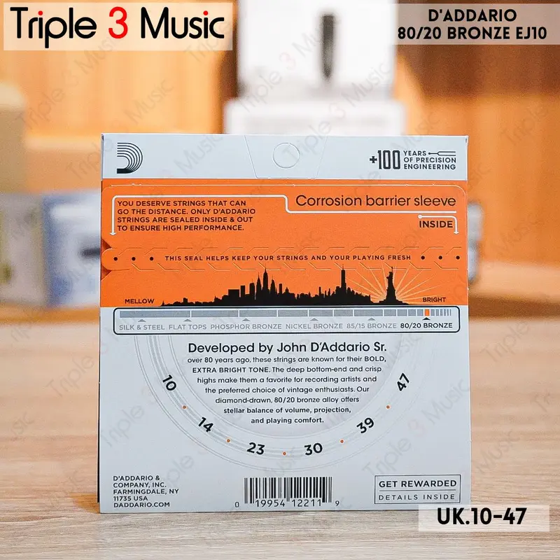 D'Addario EJ10 10-47 senar gitar akustik ORIGINAL 2