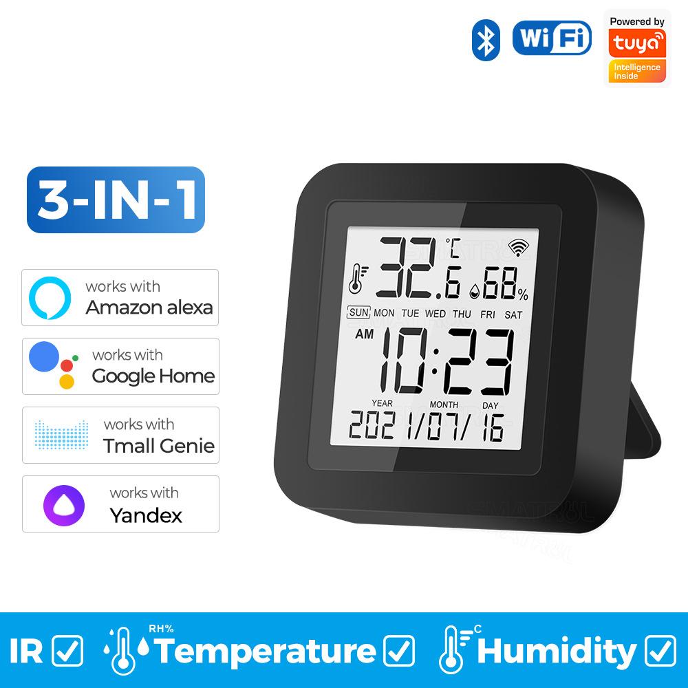 Smart Tuya WIFI Infrared Universal Remote Control, Temperature and Humidity Sensor Detector for Indoor Home Use with APP Control
