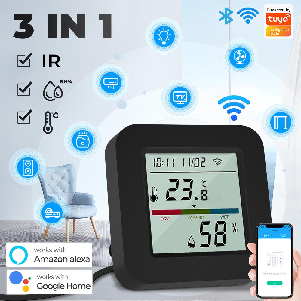 Smart Tuya WIFI Infrared Universal Remote Control, Temperature and Humidity Sensor Detector for Indoor Home Use with APP Control