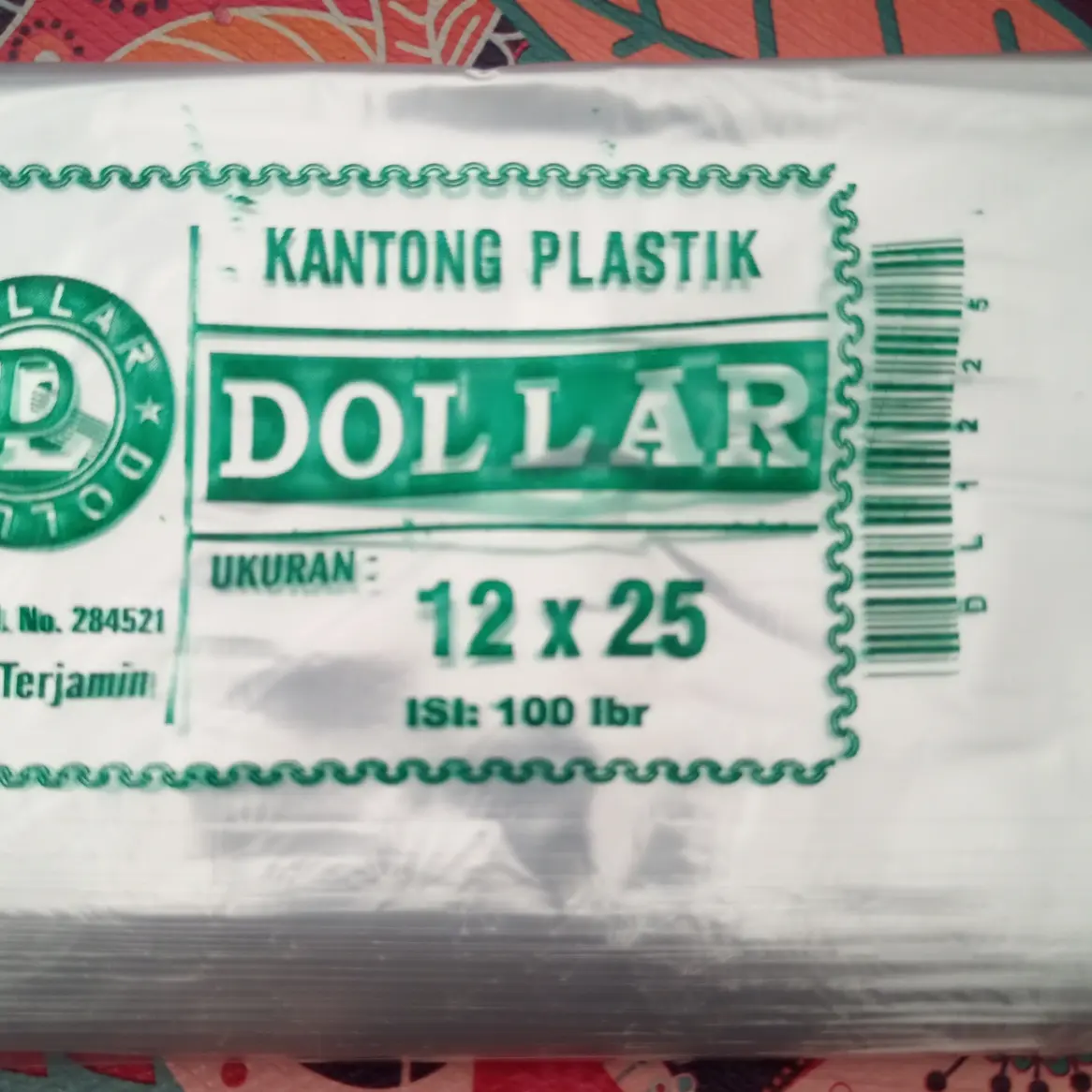 Plastik 12x25 Dollar bening