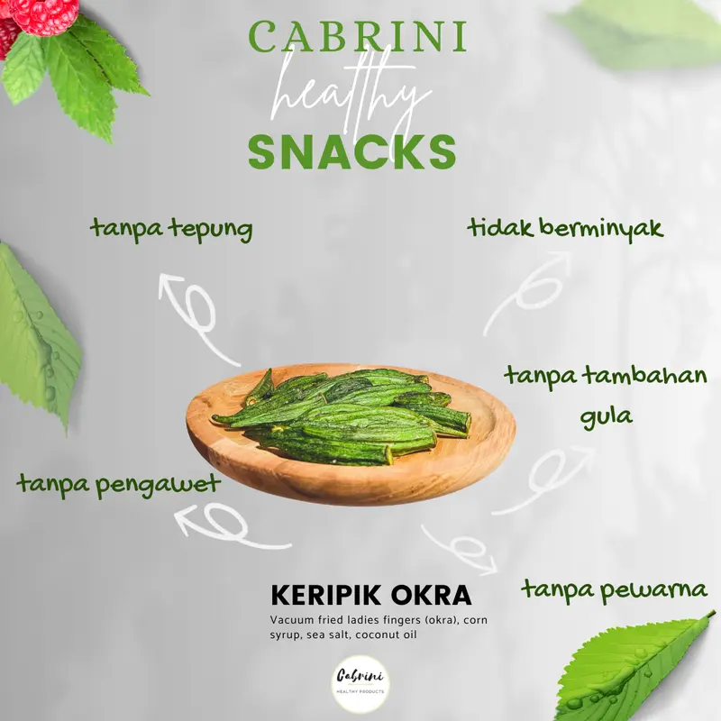 Cabrini Healthy Snacks Ladies' Finger ( Pouch ) - Keripik Okra 1