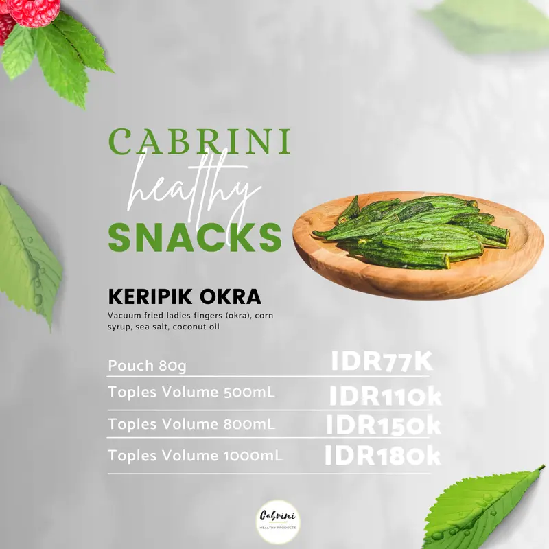 Cabrini Healthy Snacks Ladies' Finger ( Pouch ) - Keripik Okra 2