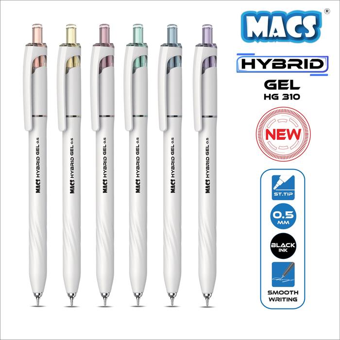 Gambar MACS Hybrid Gel Pen HG 310 - Mix Color (Pulpen /  Pena / Ballpoint ) - isi 3 dari Macs World Kota Administrasi Jakarta Utara Tokopedia