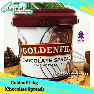 Goldenfil Coklat Spread Selai Coklat TANPA Crunchy 1kg Halal Tahan Bakar