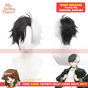 Wig Cosplay Anime Wind Breaker Haruka Sakura Furin High School Rambut Palsu