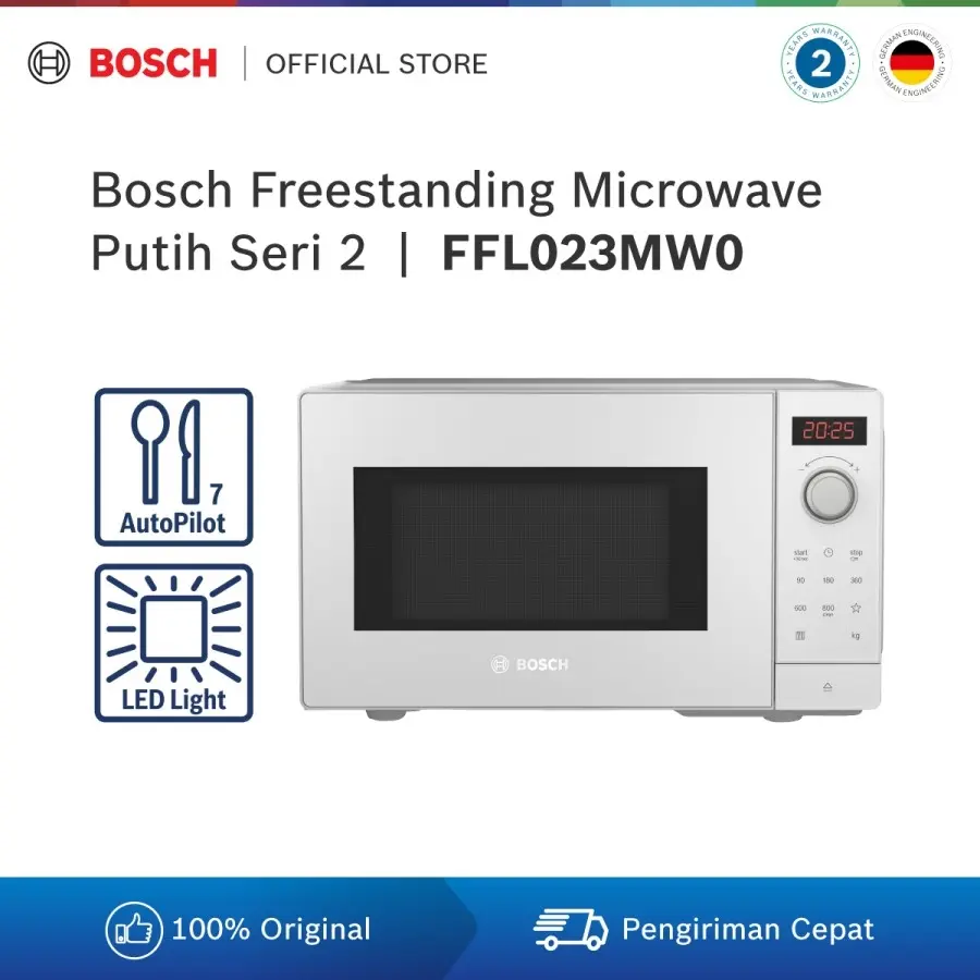 Bosch FFL023MW0 Freestanding Microwave Putih Seri 2