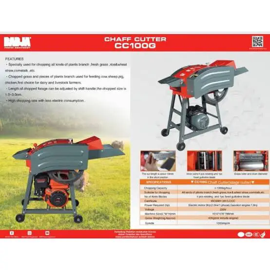 Mesin Pencacah Rumput BADJA CC100G / Chaft Cutter CC 100 G - Mesin Cacah Rumput Ternak CC-100G BADJA