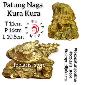 Patung Naga Kura Kura Fengshui Kuningan