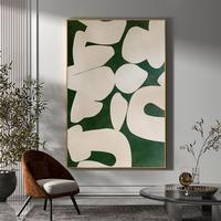 Gambar LUKISAN ABSTRAK MODERN ROOM MINIMALIS (Tinggal pajang) - Hijau, 60x90cm dari Cerah_art (jual lukisan gulungan &amp; include frame) Kab. Bandung 1 Tokopedia