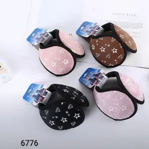 Penutup Telinga Kuping Earmuff Musim Dingin Winter Ear Cover Muff Unisex Fashionable Plush Ear Muffs Warna Solid dengan Pola Bintang