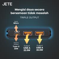Gambar Powerbank 10000mAh JETE C11 Power Bank 22.5W Power Delivery 3 Output - Black dari Doran Gadget Store Kota Administrasi Jakarta Pusat 5 Tokopedia