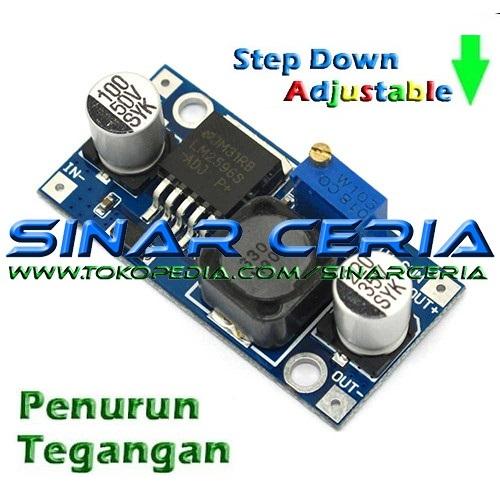 Gambar kit LM2596 adjustable DC-DC step down modul ultra compact input 3-40V dari SINAR CERIA ELEKTONIK Kota Serang Tokopedia