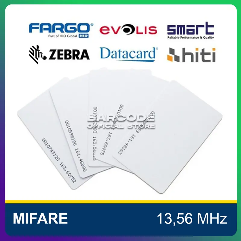 Kartu RFID 1K ( 13,56 Mhz ) Contacless Card Mifare Fargo Zebra Smart 7