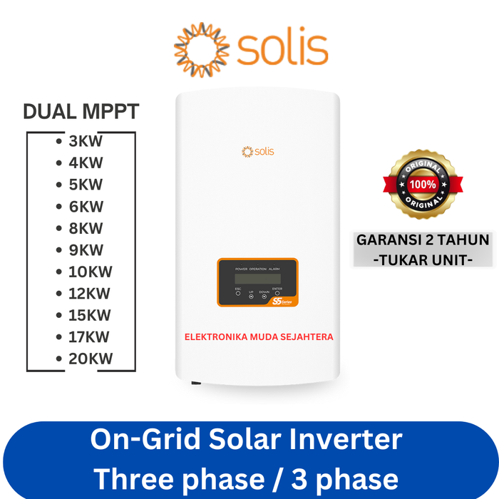 Jual ON GRID INVERTER 3 PHASE SOLIS DUAL MPPT WITH DC SWITCH ORIGINAL ...