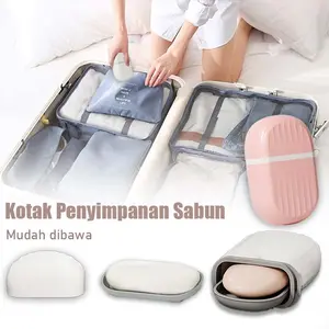 Wadah Sabun Kotak/Tempat Sabun Untuk Traveling/Wadah Sabun Batangan/Sabun Batang Mandi（Lanyard）