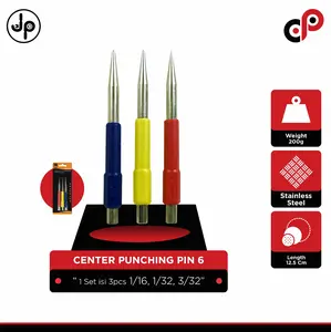 Center Punch Set 6" 3pcs (Rubber Handle) | Penanda Titik Bor