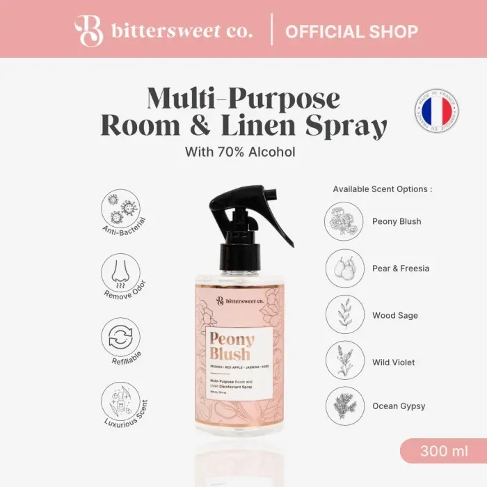 Multi Purpose Room & Linen Disinfectant Spray 300ml ~ bittersweet co.