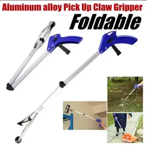 Tongkat Capit Penjepit Lipat Klem Pengambil Sampah Dapat Dilipat Foldable Aluminium Alloy Trash Pick Up Claw Gripper Alat Jepit Baju Pick Stick With Clamp