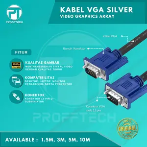 KABEL VGA SILVER PLATTED MALE TO MALE 5 M HIGH QUALITY