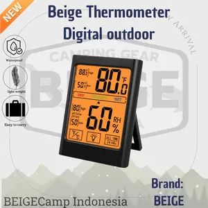 Beige thermometer meter digital camping outdoor