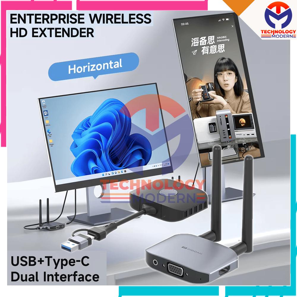 USB A/C 3.0 To HDMI & VGA Wireless Presentation System WPS Extender Up to 50 M Original