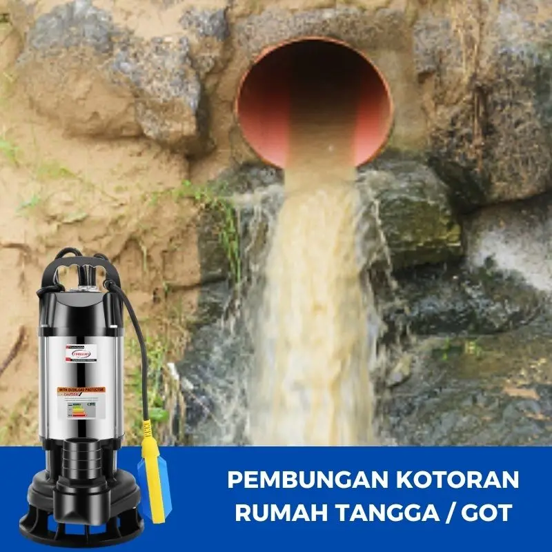 Pompa Celup Air Kotor 750W sewage pump 2inch Mesin Pompa Air Murah pompa submersible limbah TSOLUMY 5