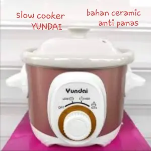 Slow cooker Keramik Putih YUNDAI Penanak Nasi 1.5L 2.5L 3.5L 4.5L 6L