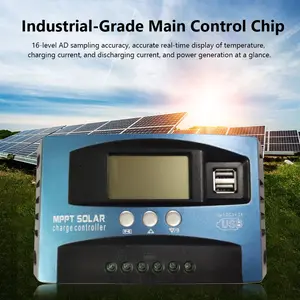 MPPT Solar Charger Controller Regulator Dual USB LCD 12/24V 60A - MPS36 - Blue