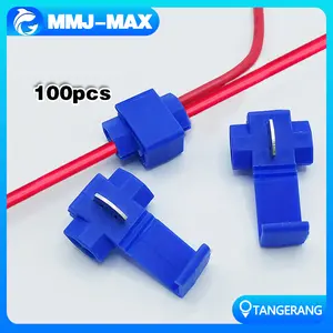 100pcs Snap Lock Quick Splice Wire Connector/Jumper Kabel Kupas Lipat