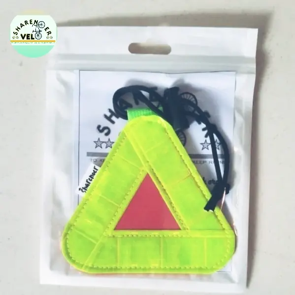 Bike tag Triangle Reflector Sepeda 10 cm spons
