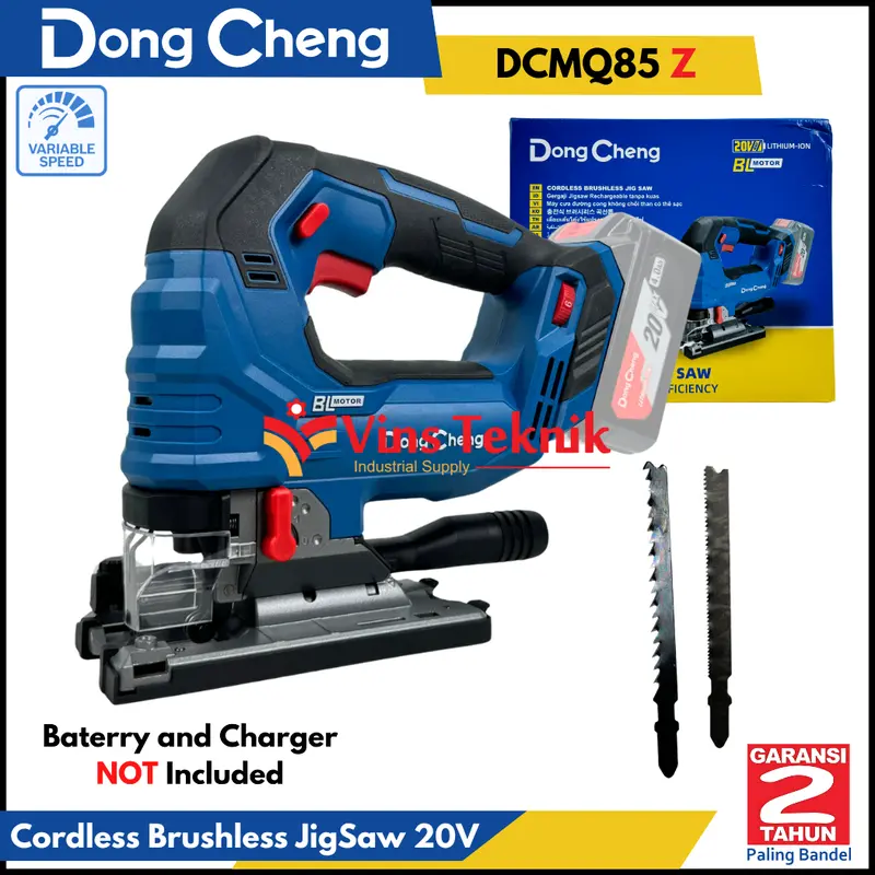 Mesin Gergaji Ukir Cordless Brushless Jig Saw JigSaw 20V DONGCHENG DCMQ85 Z DCMQ85Z 1