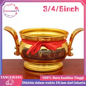 3/4/5inch Tempat Hio Dupa Logam Hiolo Tempat Dupa Emas Tempat Hio Cina Feng Shui Tempat Bakar Dupa
