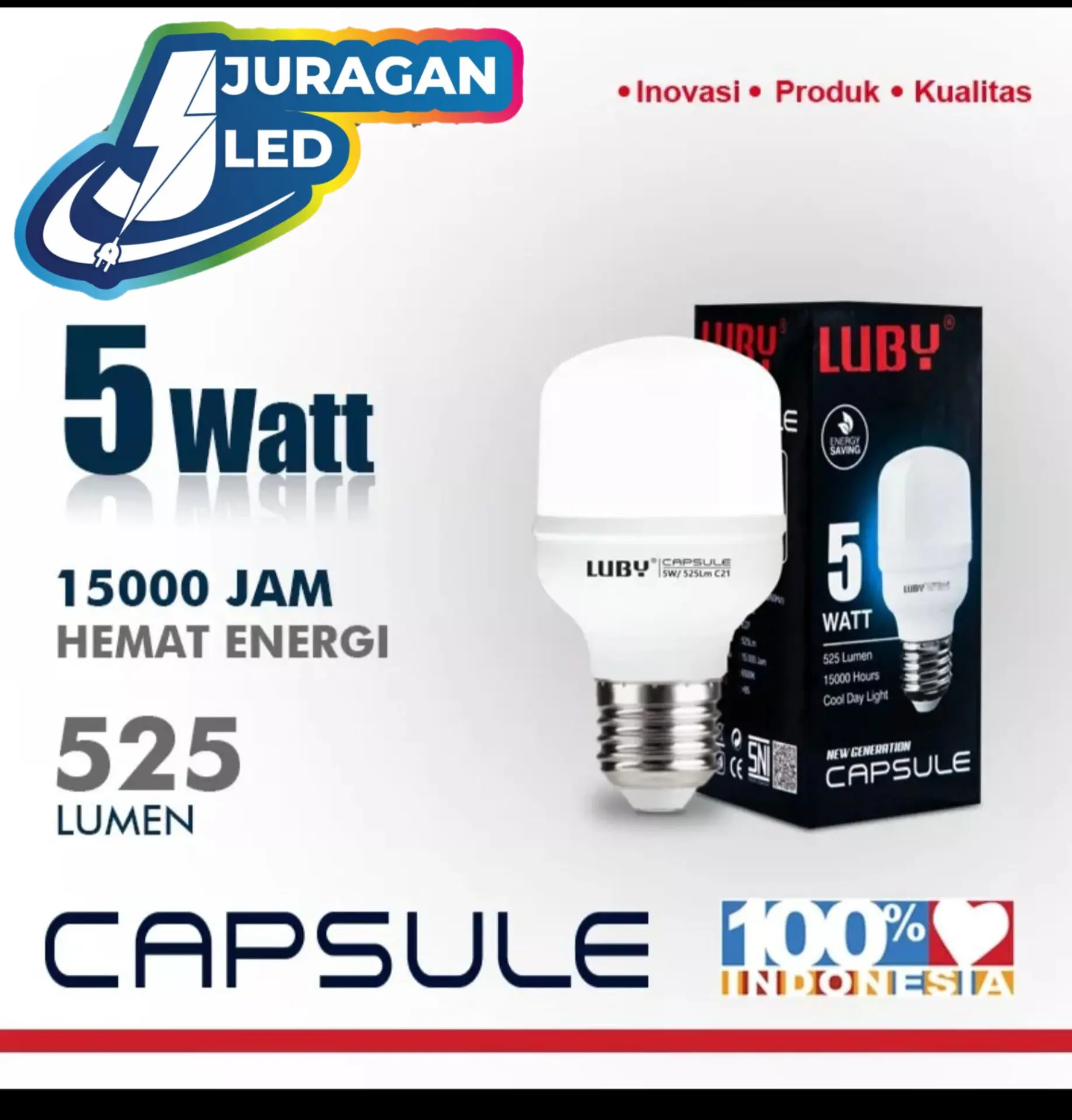 LUBY Capsule 5 Watt/10 Watt/14 Watt/18 Watt/28 Watt / 38 Watt/45 watt/ 50 watt PUTIH