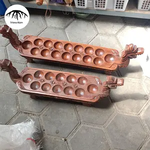 Congklak Kayu Jati Model Dakon Lubang 16 Kualitas Premium