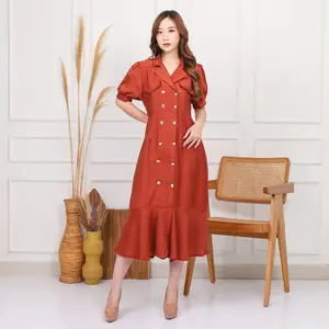 [ Siro ] Dress Jeolin Polos Katun Polo Linen Premium || Mididress / Korea Dress style / Dress Mini / Dress adem / Dress Casual