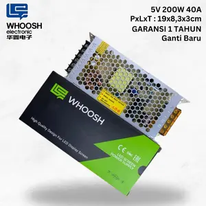 POWER SUPPLY INDOOR 5V 200W 40A SLIM WHOOSH GARANSI 1 TAHUN HX-200N-5