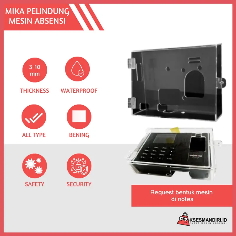 MIKA ACRYLIC Mesin Absensi / Fingerprint Solution U/ Semua Tipe Mika Akrilik