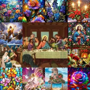 5D DIAMOND PAINTING FULL DRILL ROUND 30x40CM / LUKISAN TUHAN YESUS