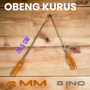 OBENG PANJANG 8INC MINUS(-) OBENG SETTING 3MM GAGANG ORANGE MURAH 2304