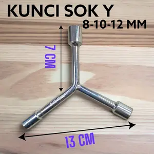 KUNCI SOK Y PENDEK 8-10-12MM SILVER CHROME VANADIUM MURAH Q8007
