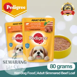 PEDIGREE Simmered Beef Loaf Veg Pouch 80gr Saset Dog Food Sachet Saset