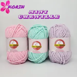 Benang Rajut Mini Chenille Korin / Small Chenille Chunky Yarn / Small Ply [50gr]