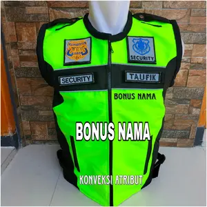 rompi security hitam bahan tebal terbaru