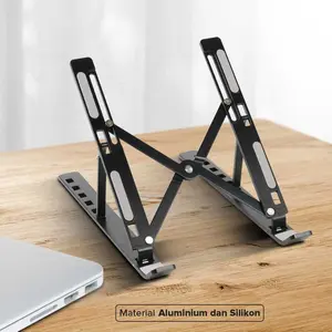 Tatakan Alas Laptop Stand Aluminium Lipat Riser Foldable Adjustable