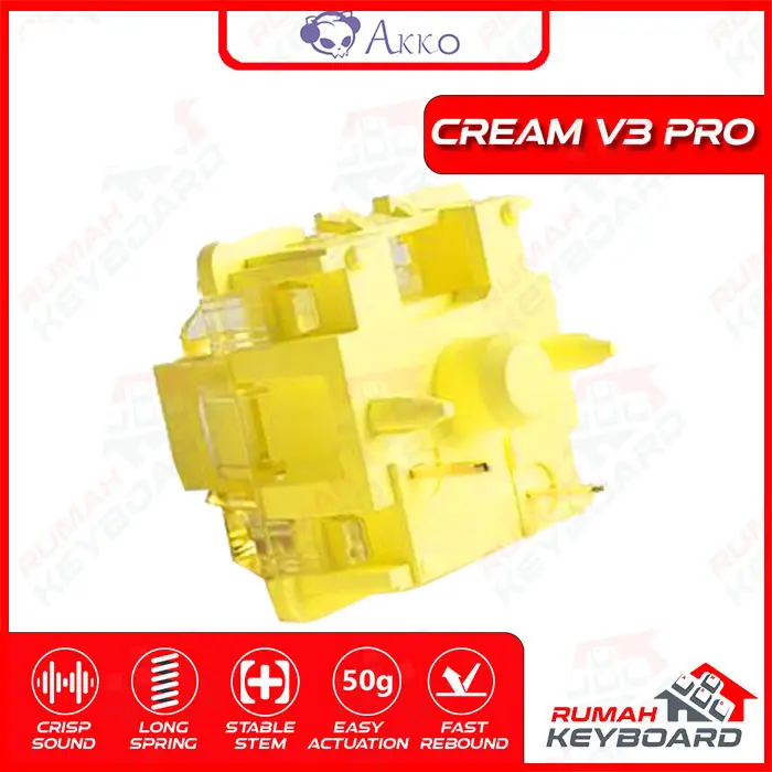 SWITCH - AKKO CREAM YELLOW V3 - 5 PIN - 50g - PCB MOUNT - LINEAR 3
