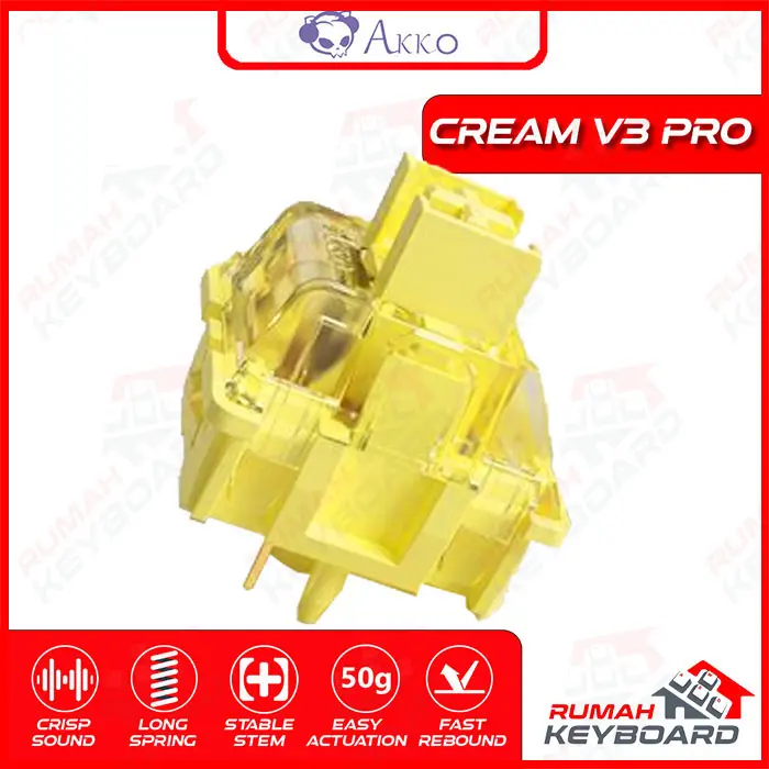 SWITCH - AKKO CREAM YELLOW V3 - 5 PIN - 50g - PCB MOUNT - LINEAR 4