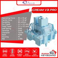 Gambar SWITCH - AKKO CREAM BLUE V3 PRO - 5 PIN - 38g - TACTILE - PCB MOUNT dari Rumah-Keyboard Kota Administrasi Jakarta Barat 5 Tokopedia