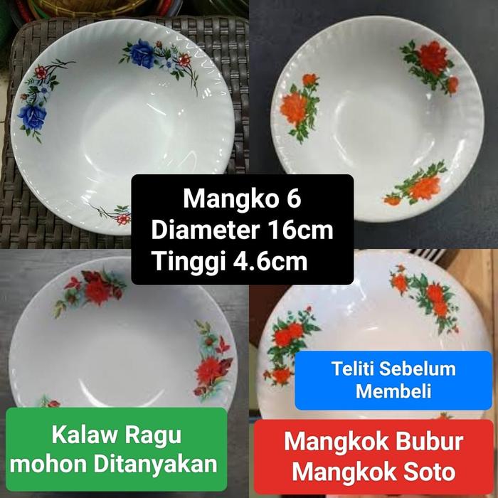Gambar mangkok keramik mangkok bubur mangkok kembang ukuran 6inchi (±15.5cm) dari ar rahman perabot Kota Bekasi Tokopedia