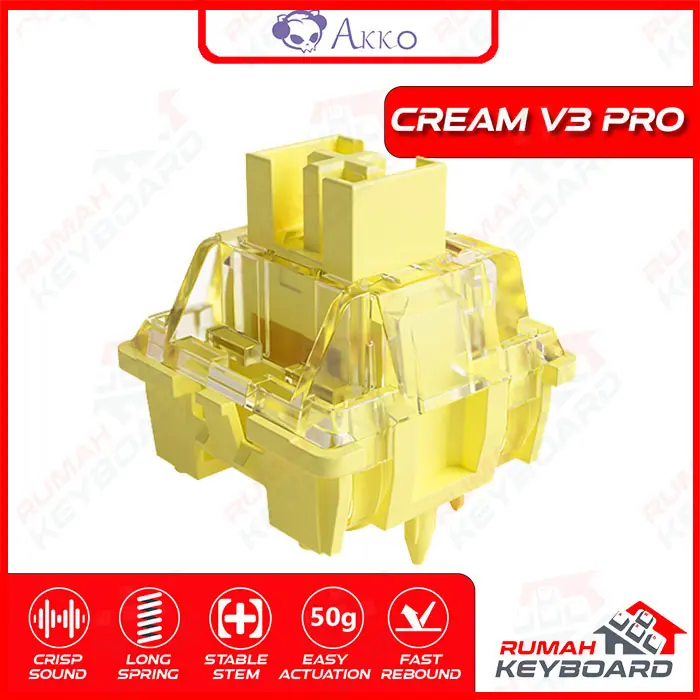SWITCH - AKKO CREAM YELLOW V3 - 5 PIN - 50g - PCB MOUNT - LINEAR 0